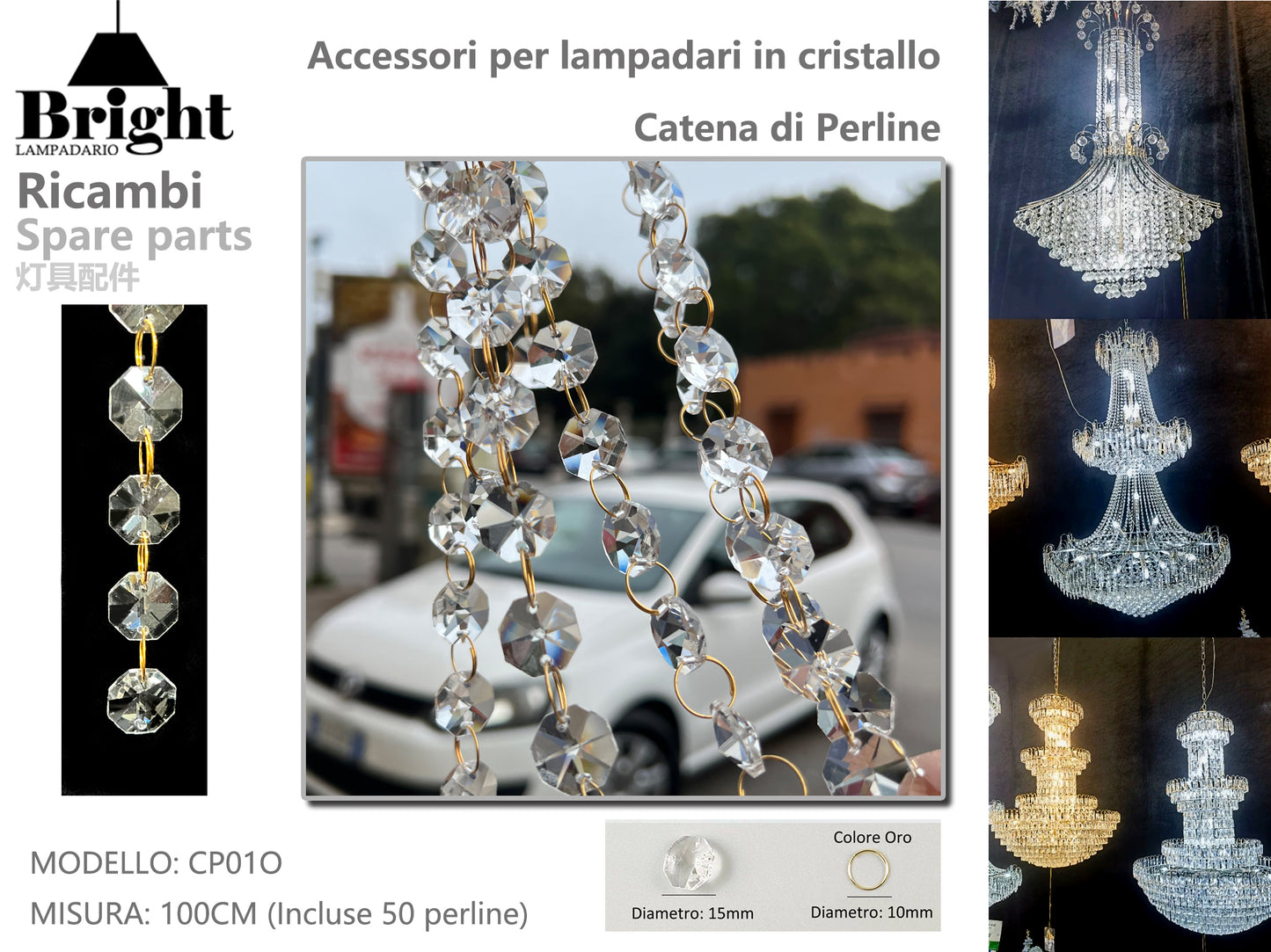 Catena per lampadari in cristallo Ricambi/Accessori per lampadario classico Cristallo tende