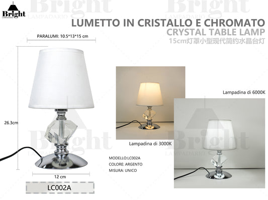 Lumetto piccolo stile moderna in cristallo e chromato LC002