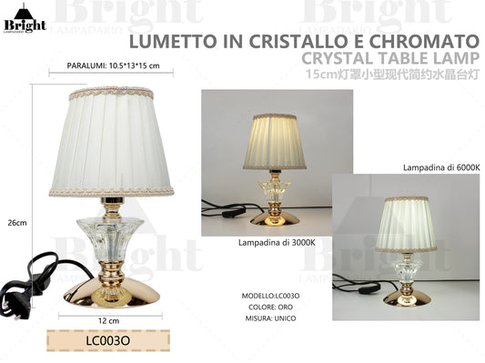 Lumetto piccolo stile moderna in cristallo e chromato LC003