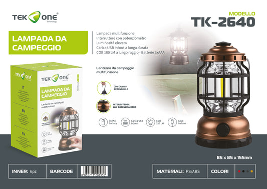 Lampada da campeggio Luce Portabile TK-2640/ TEK ONE