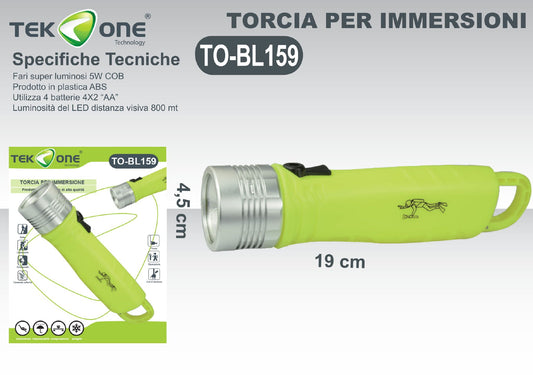 Torcia Per Immersioni A Batterie TO-BL159/ TEK ONE