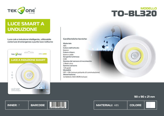 Luce Smart A Unduzione Luce Da Armadio A Led Luce Notturna Con Batterie TO-BL320 TEK ONE