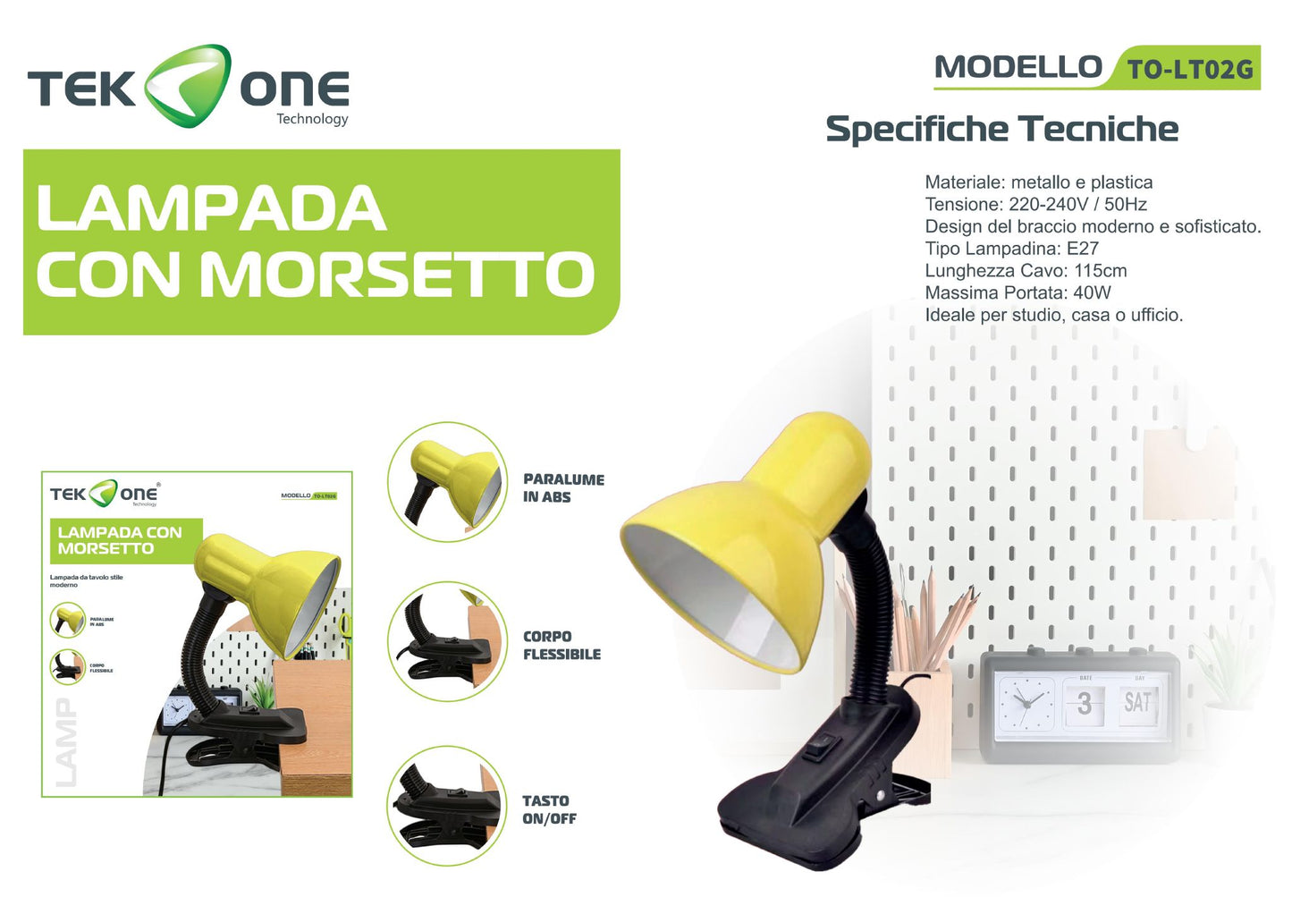 Lampada Con Morsetto TO-LT02/Lampada scrivania/TEK ONE