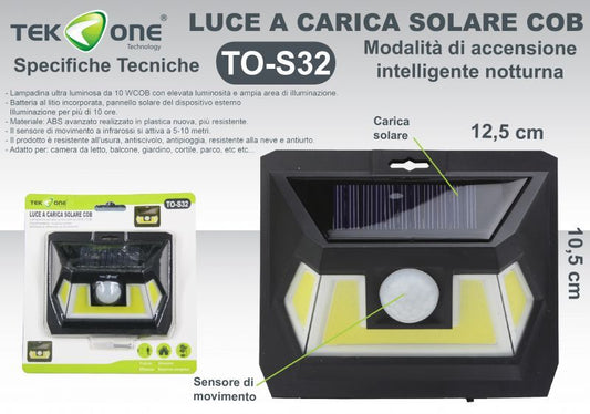 Luce A Ricarica solare COB Accensione Intelligente Notturna TO-S32/ TEK ONE