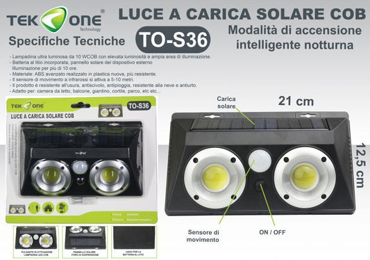 Luce A Ricarica solare COB Accensione Intelligente Notturna TO-S36/ TEK ONE