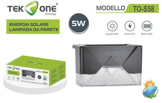 Set Di 4 Lampada Da Parete Energia Solare 5W TO-S58/ TEK ONE