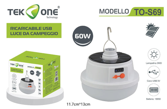 Lampada da campeggio 60W Luce Portabile TO-S69/ TEK ONE