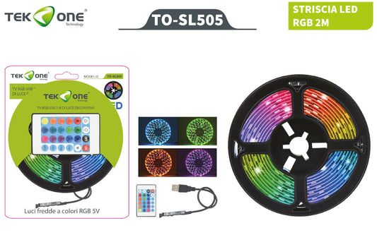 Striscia LED RGB USB 5V 2M 3M 5M Luce fredde a colorate /TEK ONE