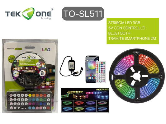 Striscia LED SMART  RGB USB 5V 2M 3M 5M Luce fredde a colorate /TEK ONE