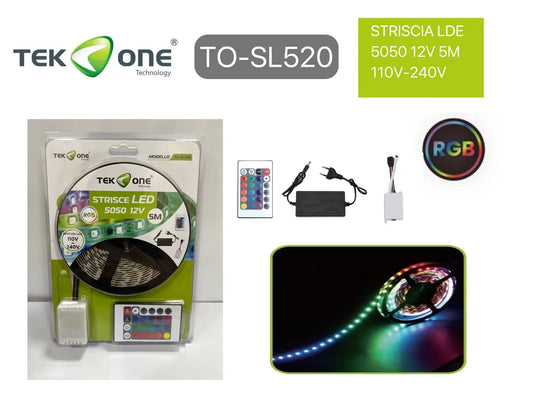 Striscia LED 5050 110-240V 5M RGB Luce colorate /TEK ONE