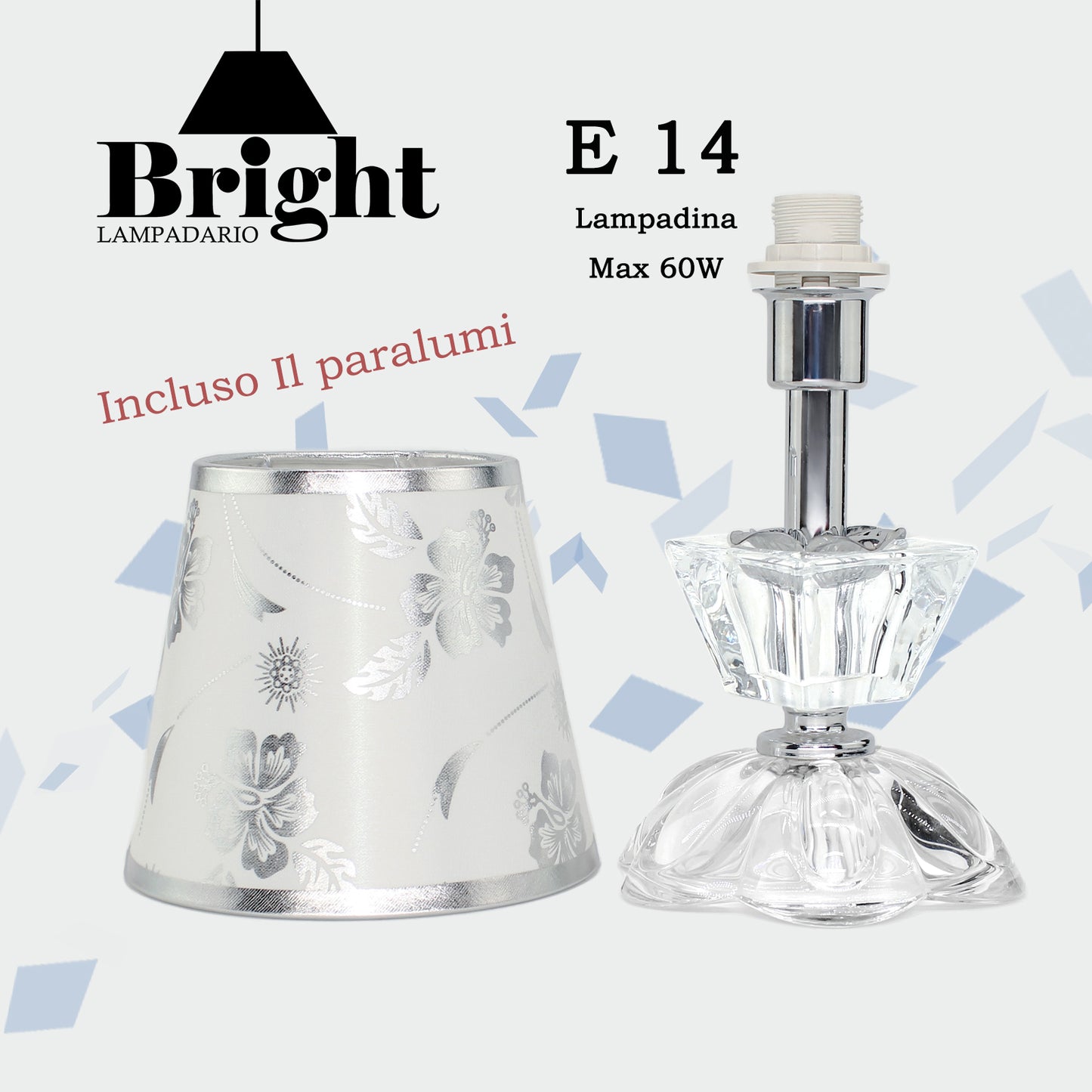 Lumetto di Vetro mod.1023Trapezoidale lumi da comodino tavolo/ Lumetti in vetro…