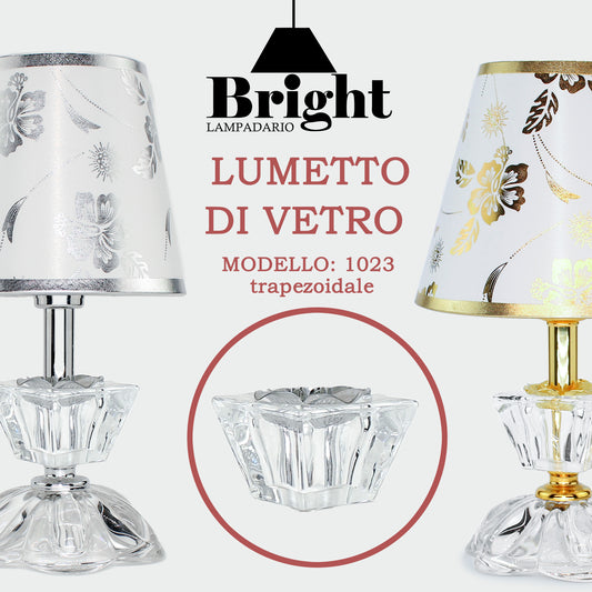 Lumetto di Vetro mod.1023Trapezoidale lumi da comodino tavolo/ Lumetti in vetro…