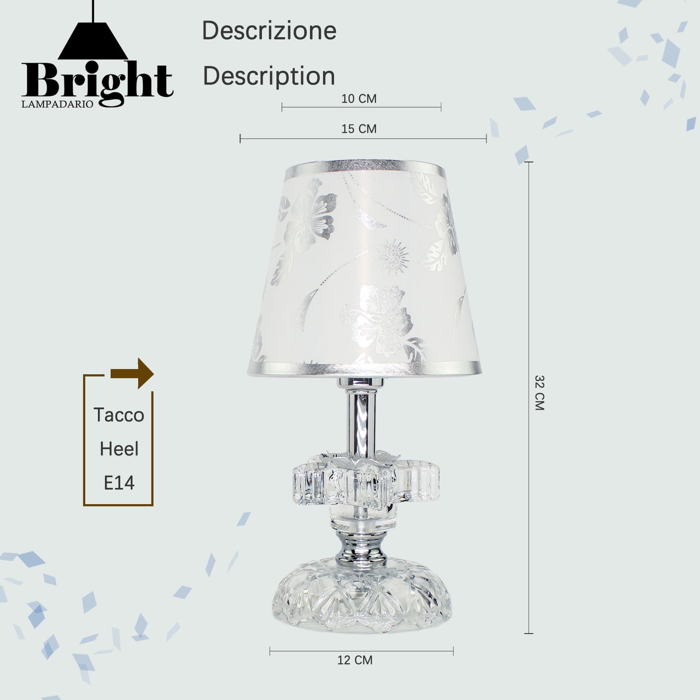 Lumetto di Vetro mod.1010Stella Misura Piccolo /lumi da comodino tavolo/in vetro…