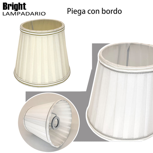 Paralume con filo bordo 15CM E14 in Tessuto Pieghettato  Paralume Ricambio Lampadario