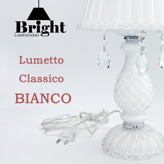 Lumetto BIANCO Tris Classico Vintage/lumi da comodino tavolo/in vetro…