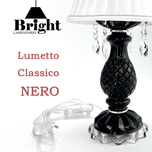 Lumetto NERO Tris Classico Vintage/lumi da comodino tavolo/in vetro…