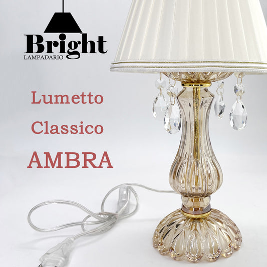 Lumetto AMBRA Tris Classico Vintage/lumi da comodino tavolo/in vetro…