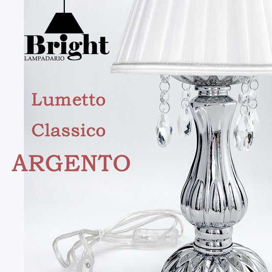 Lumetto ARGENTO Tris Classico Vintage/lumi da comodino tavolo/in vetro…