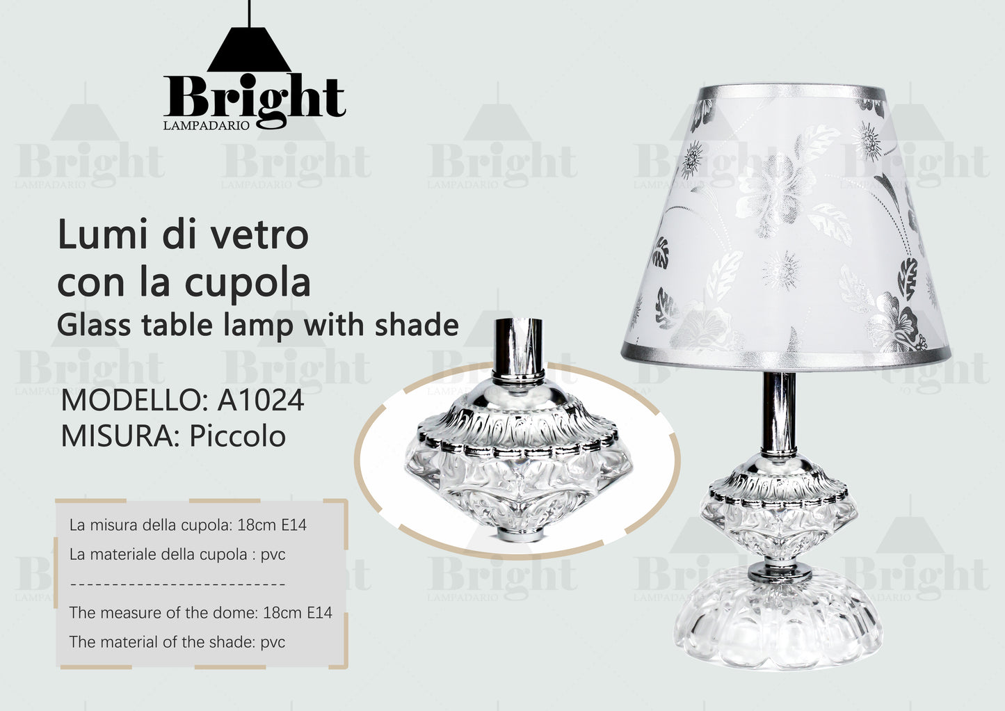 Lumetto di Vetro Mod.1024 lumi da comodino tavolo/Lumetti in vetro…