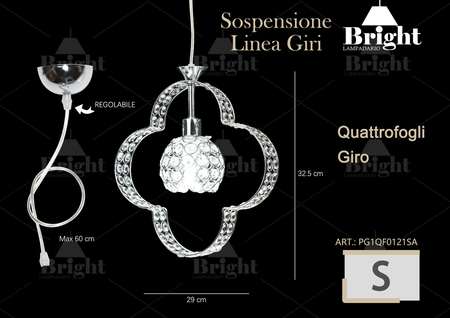 Sospensione Elegante Lampadario a Quadrifoglio Giro E27 Lampada /sospensione in alluminio Argento/oro