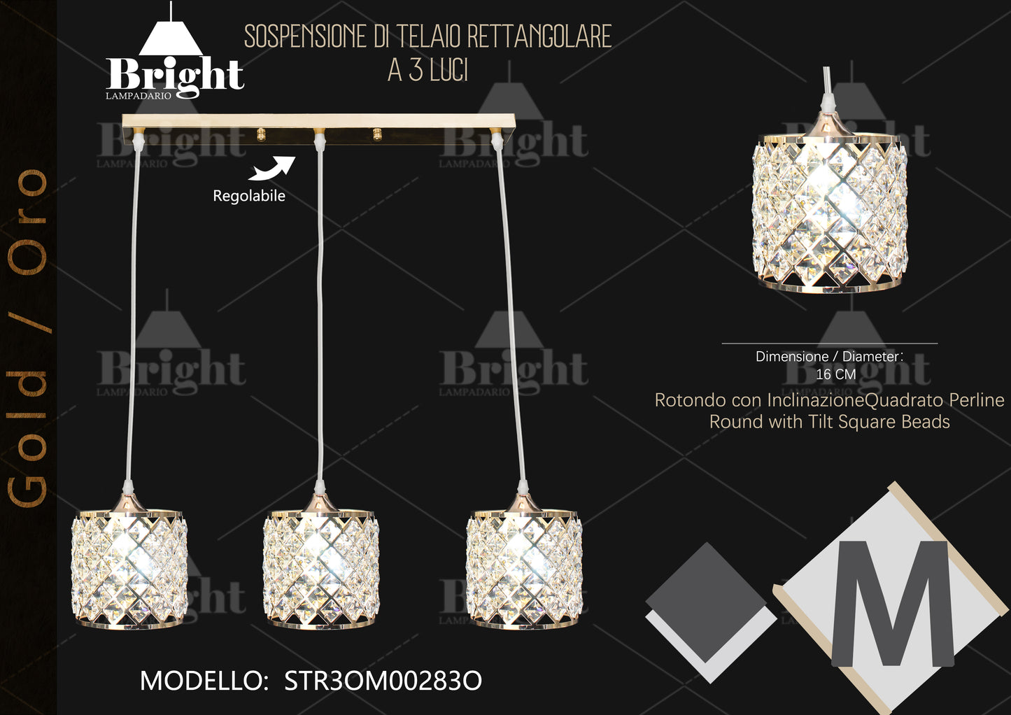 Sospensione Lampadario a Base orizzontale x isola/tavolo Lampade  in alluminio Argento/oro