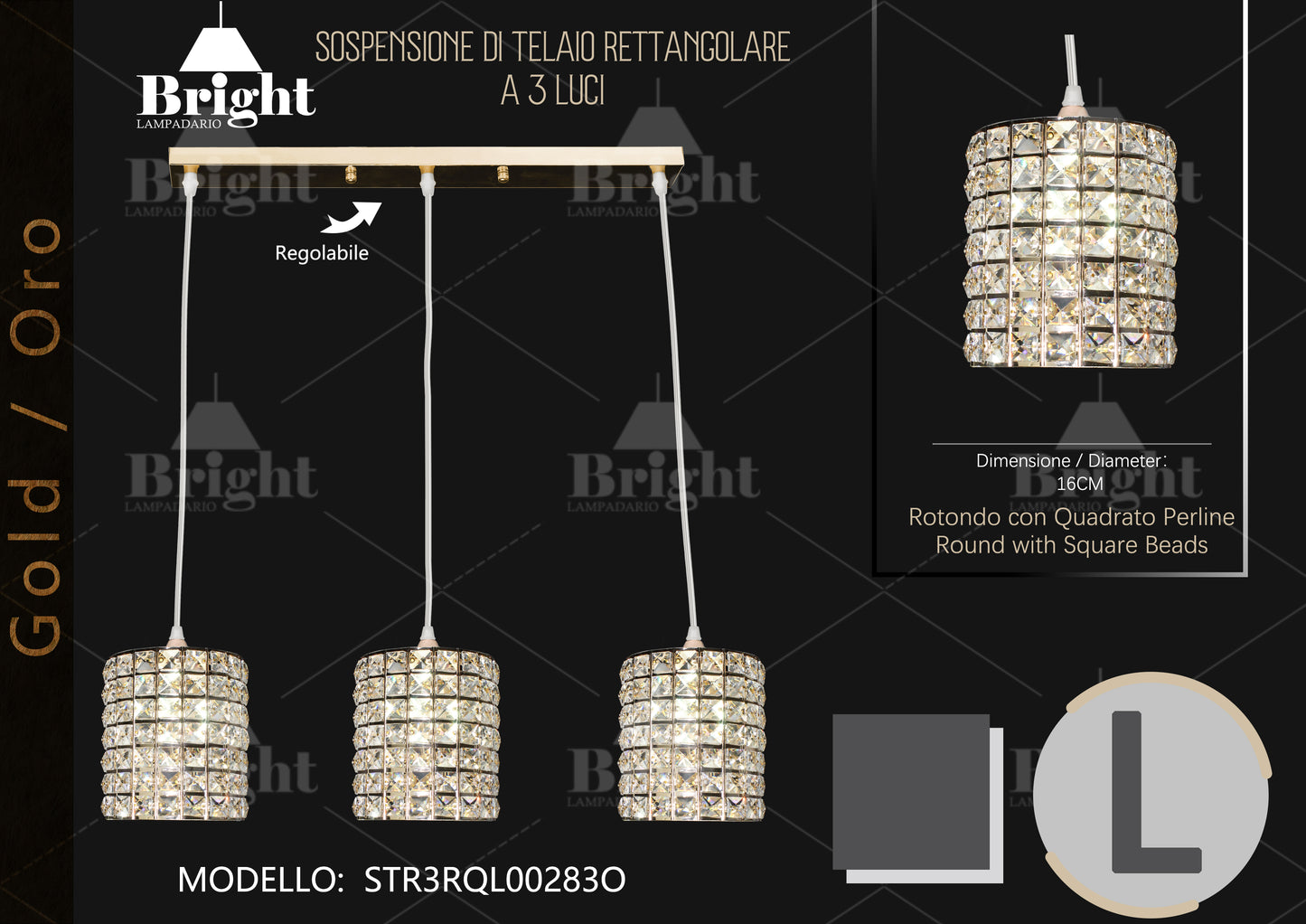 Sospensione Lampadario a Base orizzontale x isola/tavolo Lampade  in alluminio Argento/oro