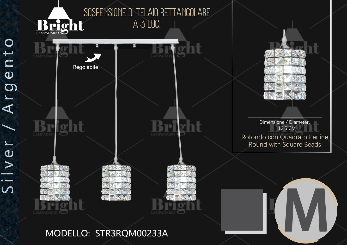 Sospensione Lampadario a Base orizzontale x isola/tavolo Lampade  in alluminio Argento/oro