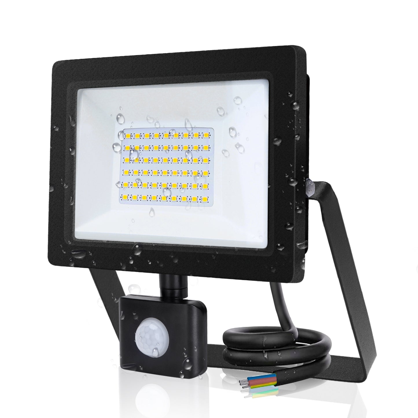 Faretto con Sensore di Movimento 30W, Faro LED Esterno, IP65 Impermeabile LED Esterno, Illuminazione Bianca Fredda 6400K 2700lm