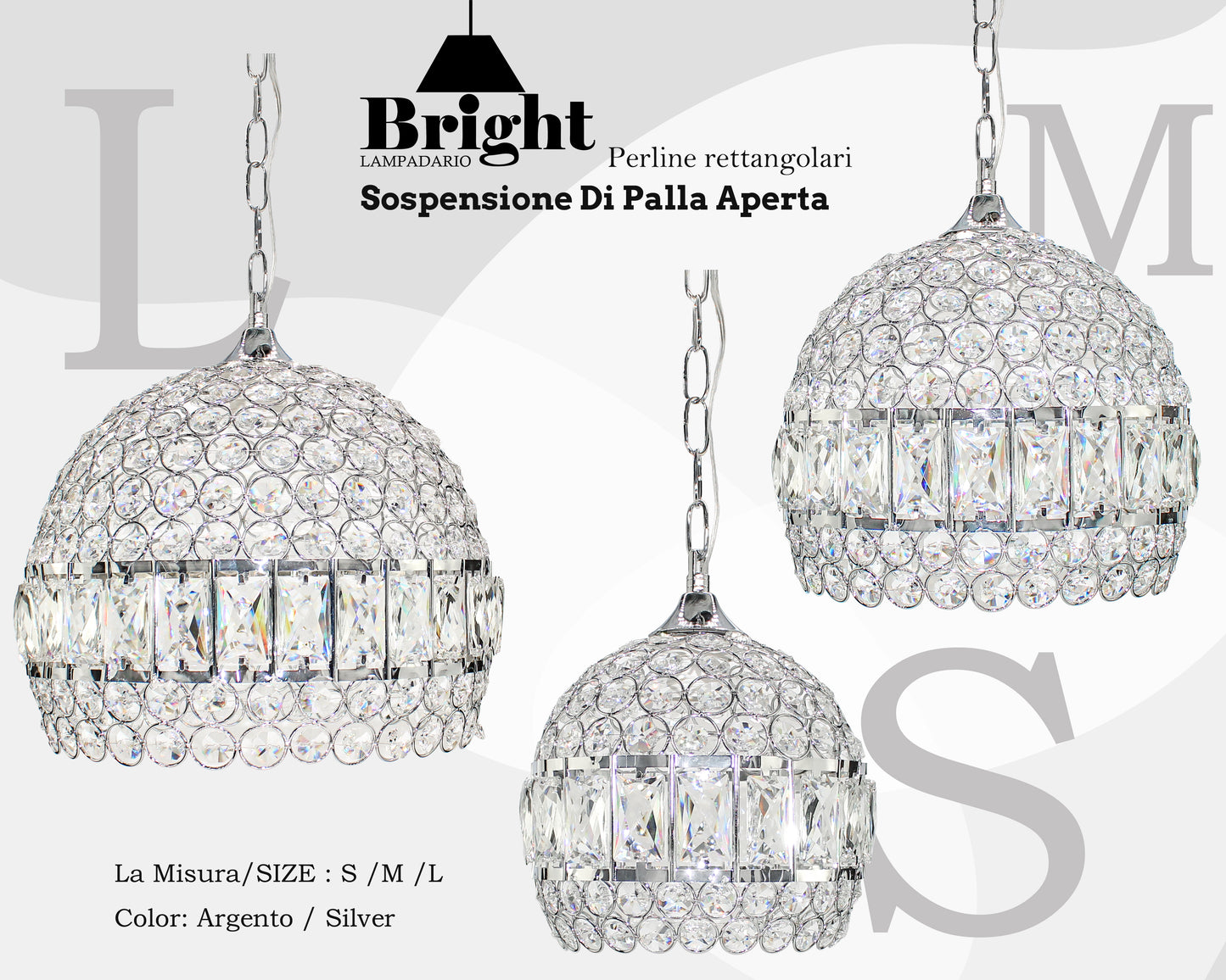 Sospensione Elegante Lampadario a Palla Aperta Rettagolari Sospensione a isola da cucina E27 Lampada a sospensione in alluminio Argento/oro