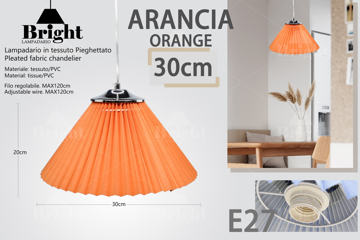 Sospensione Leggere Lampadario a Pieghettato30cm E27 Lampada a sospensione in Tessuto Plastica