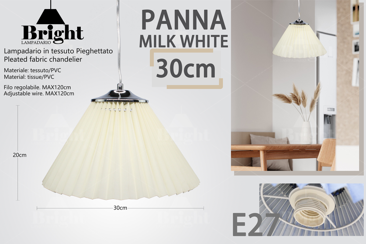 Sospensione Leggere Lampadario a Pieghettato30cm E27 Lampada a sospensione in Tessuto Plastica