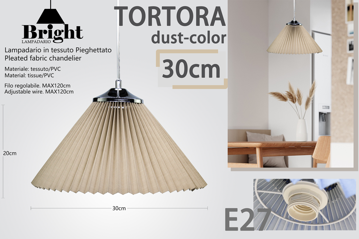 Sospensione Leggere Lampadario a Pieghettato30cm E27 Lampada a sospensione in Tessuto Plastica