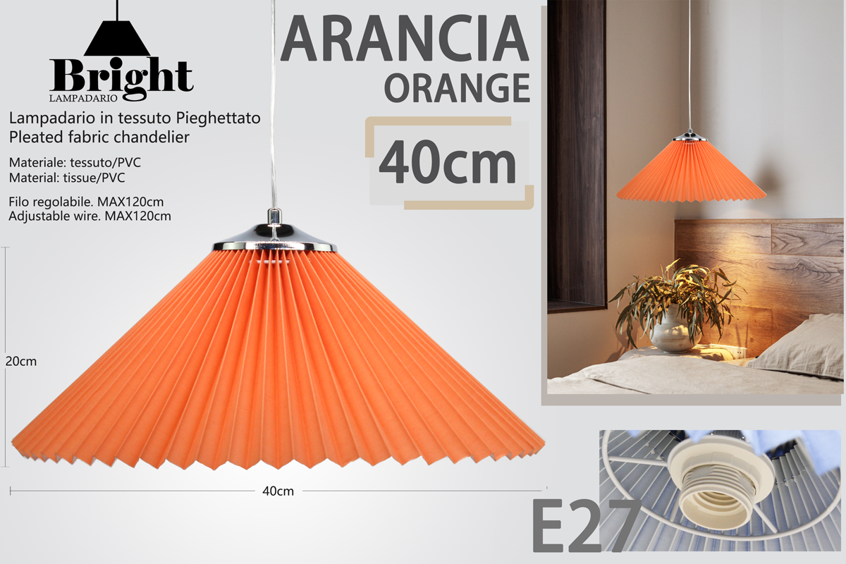 Sospensione Leggere Lampadario a Pieghettato40cm E27 Lampada a sospensione in Tessuto Plastica