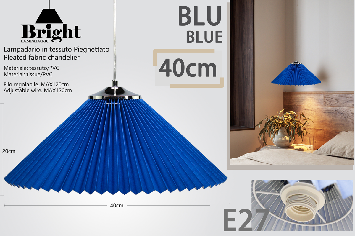 Sospensione Leggere Lampadario a Pieghettato40cm E27 Lampada a sospensione in Tessuto Plastica