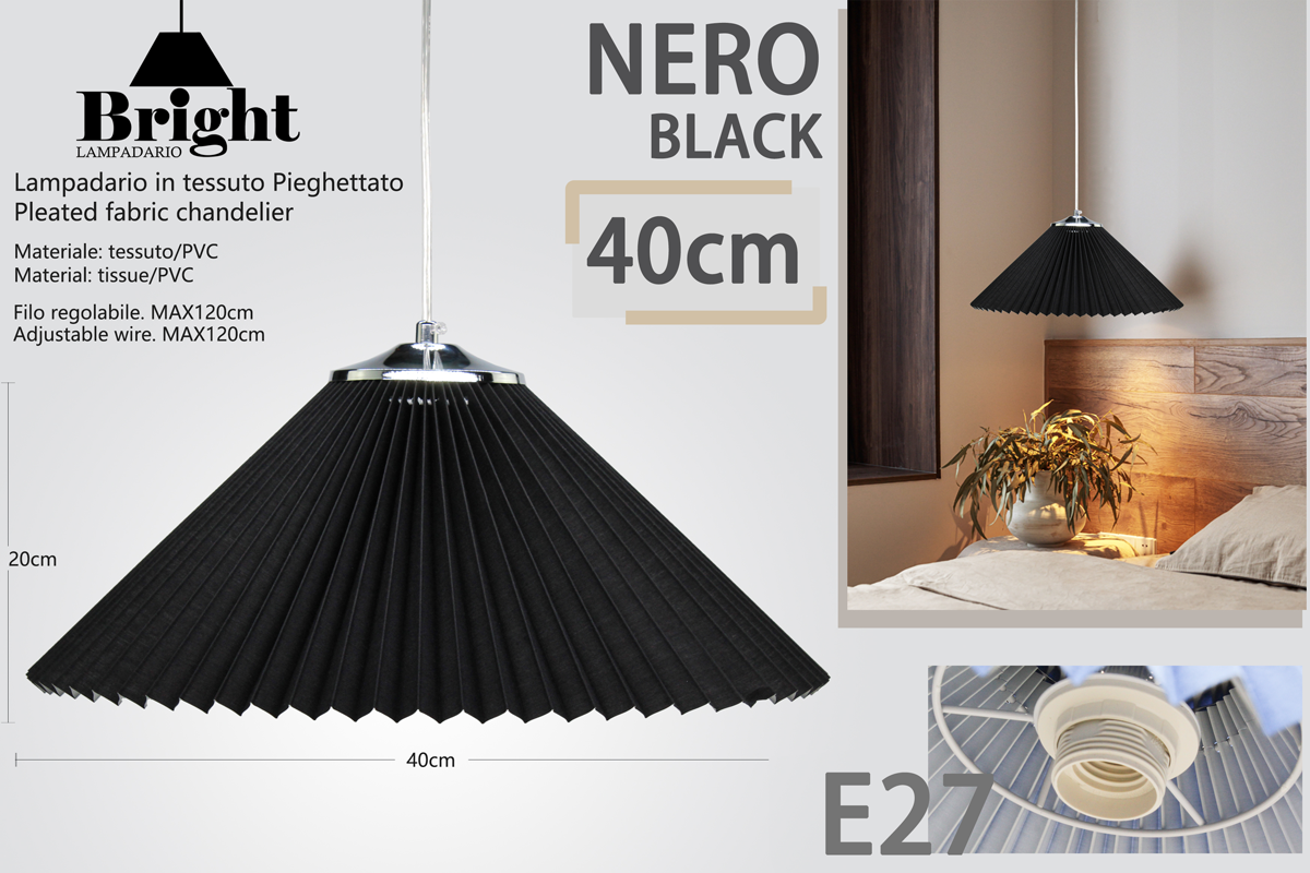 Sospensione Leggere Lampadario a Pieghettato40cm E27 Lampada a sospensione in Tessuto Plastica