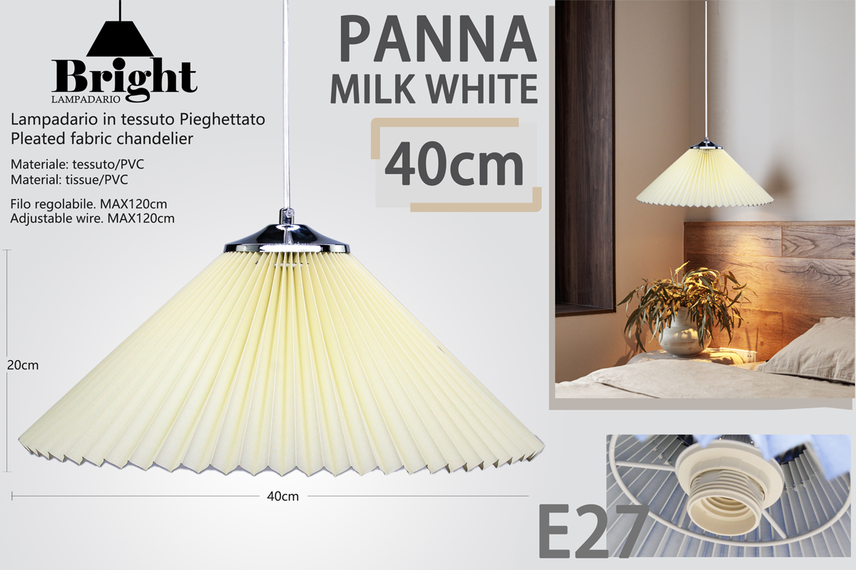 Sospensione Leggere Lampadario a Pieghettato40cm E27 Lampada a sospensione in Tessuto Plastica