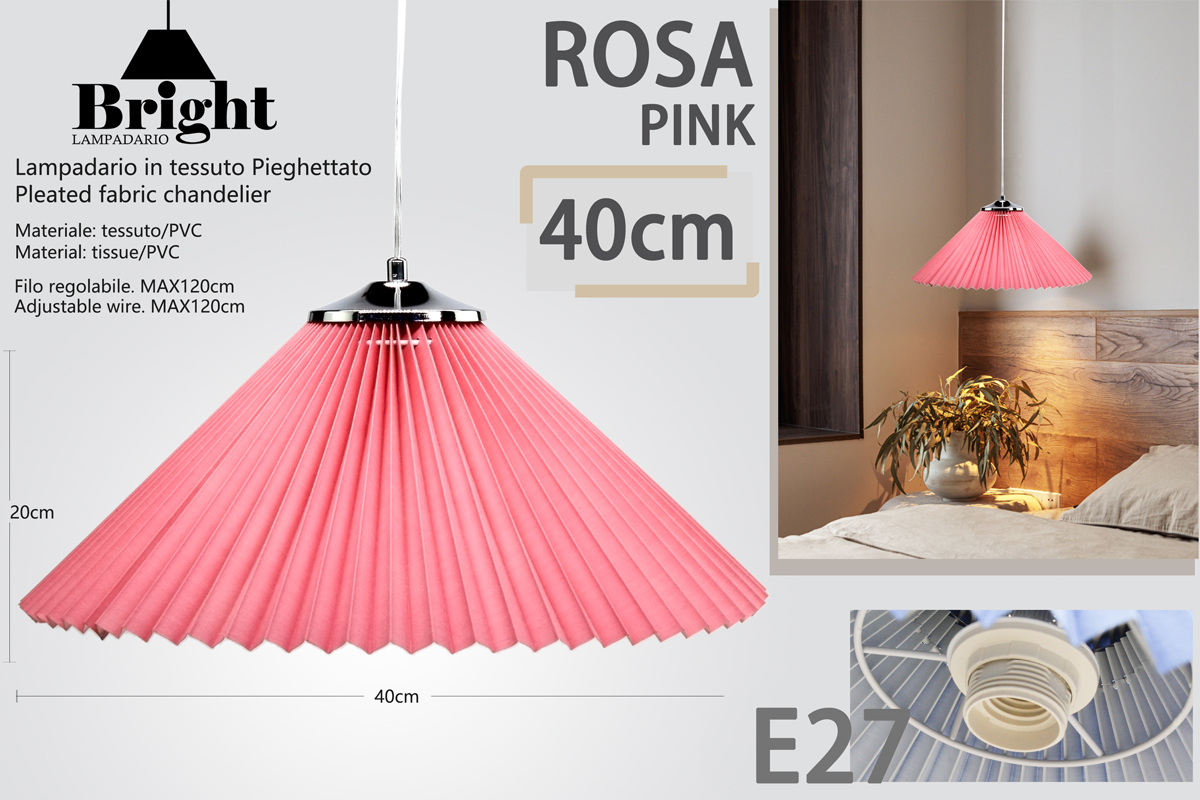 Sospensione Leggere Lampadario a Pieghettato40cm E27 Lampada a sospensione in Tessuto Plastica