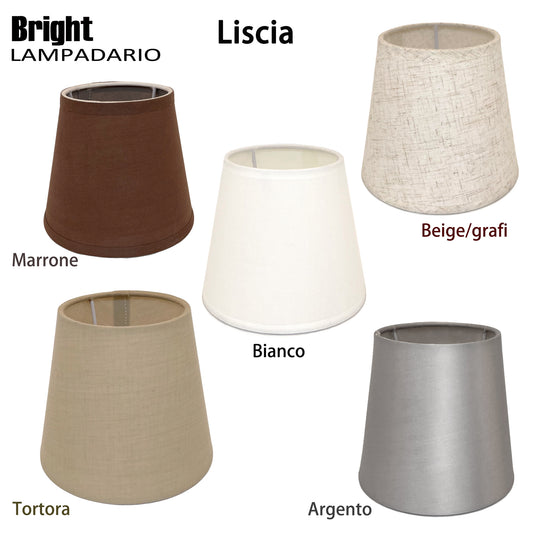 Paralumi liscio multicolori misura 15cm E14 per Lampadario Paralume in Tessuto Rigida