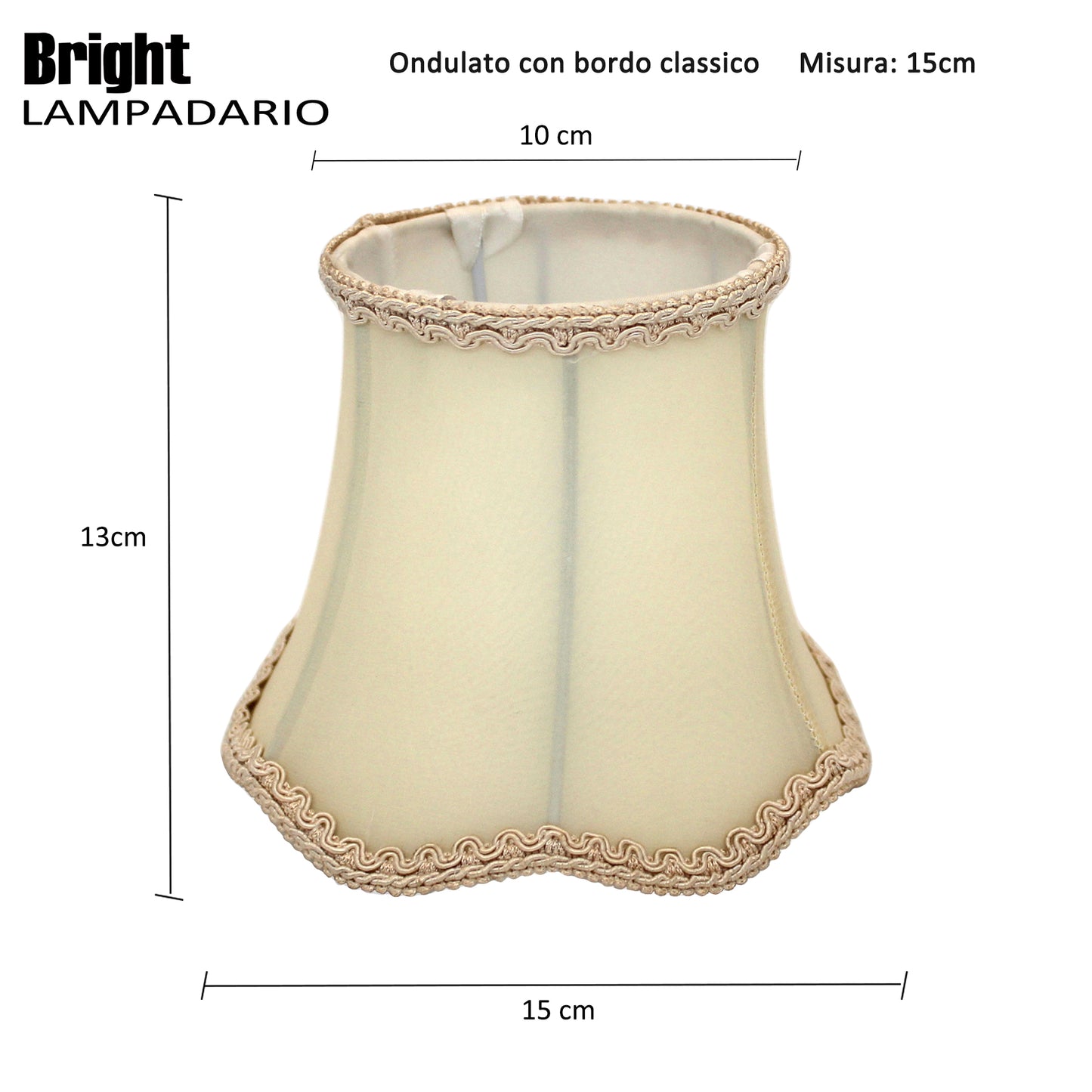 Set 3/6 Paralumi ondulato 15cm per Lampadario, E14 bordo classico