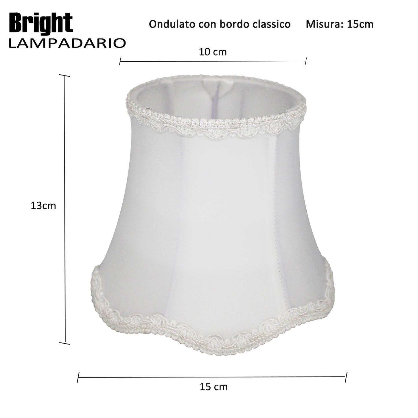 Set 3/6 Paralumi ondulato 15cm per Lampadario, E14 bordo classico