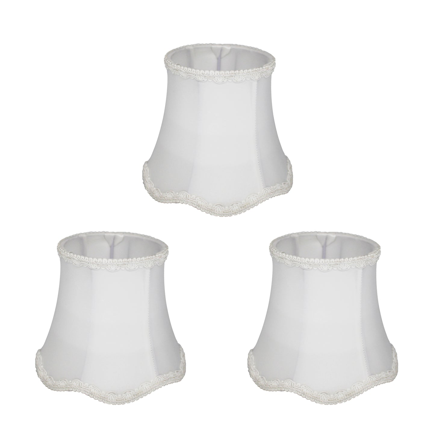 Set 3/6 Paralumi ondulato 15cm per Lampadario, E14 bordo classico