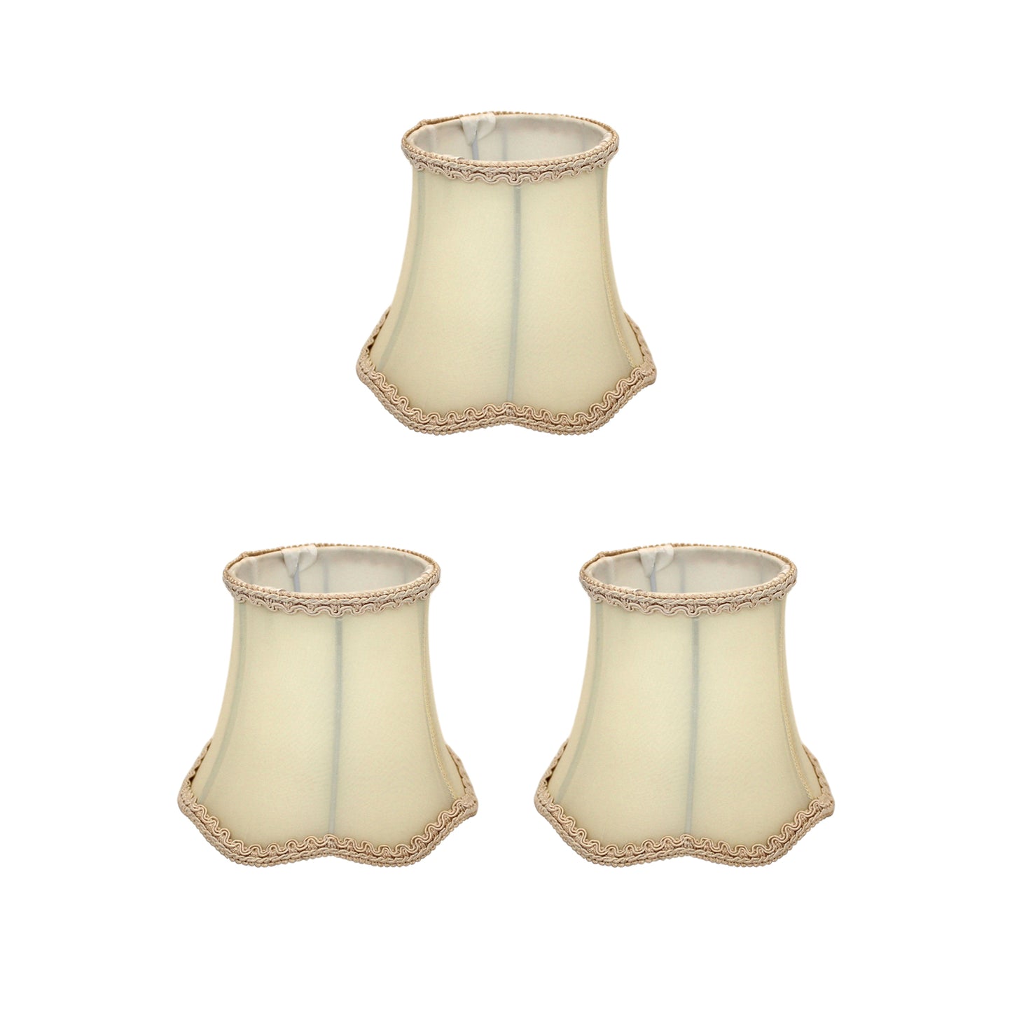 Set 3/6 Paralumi ondulato 15cm per Lampadario, E14 bordo classico