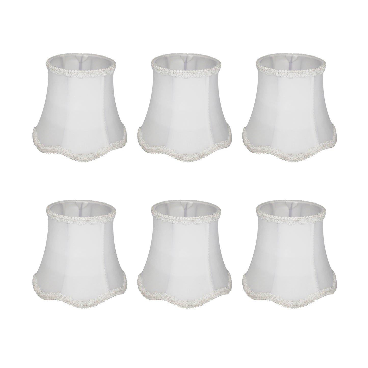 Set 3/6 Paralumi ondulato 15cm per Lampadario, E14 bordo classico