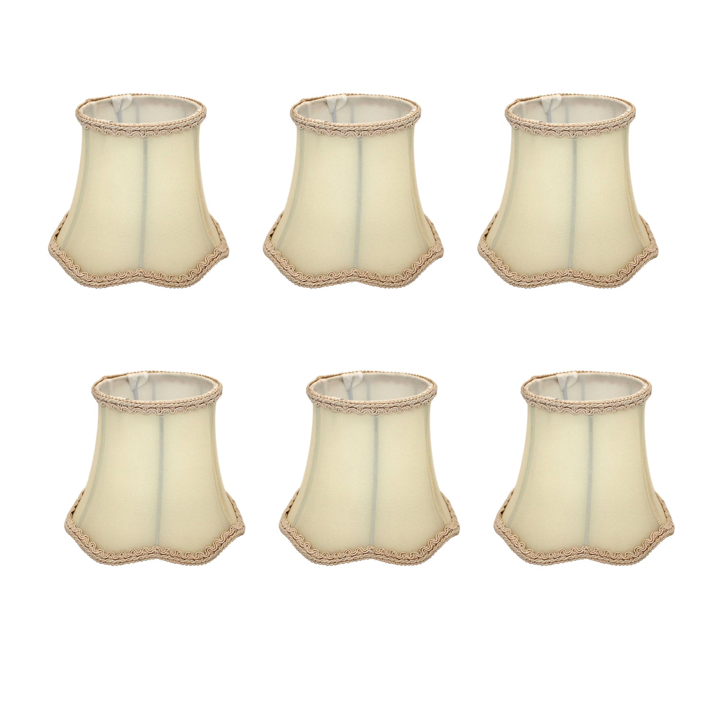 Set 3/6 Paralumi ondulato 15cm per Lampadario, E14 bordo classico